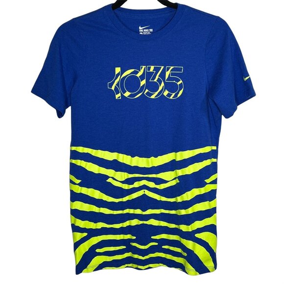 Nike Kevin Durant KD35 Boys Large Blue Neon Basketball Tee - Picture 1 of 11